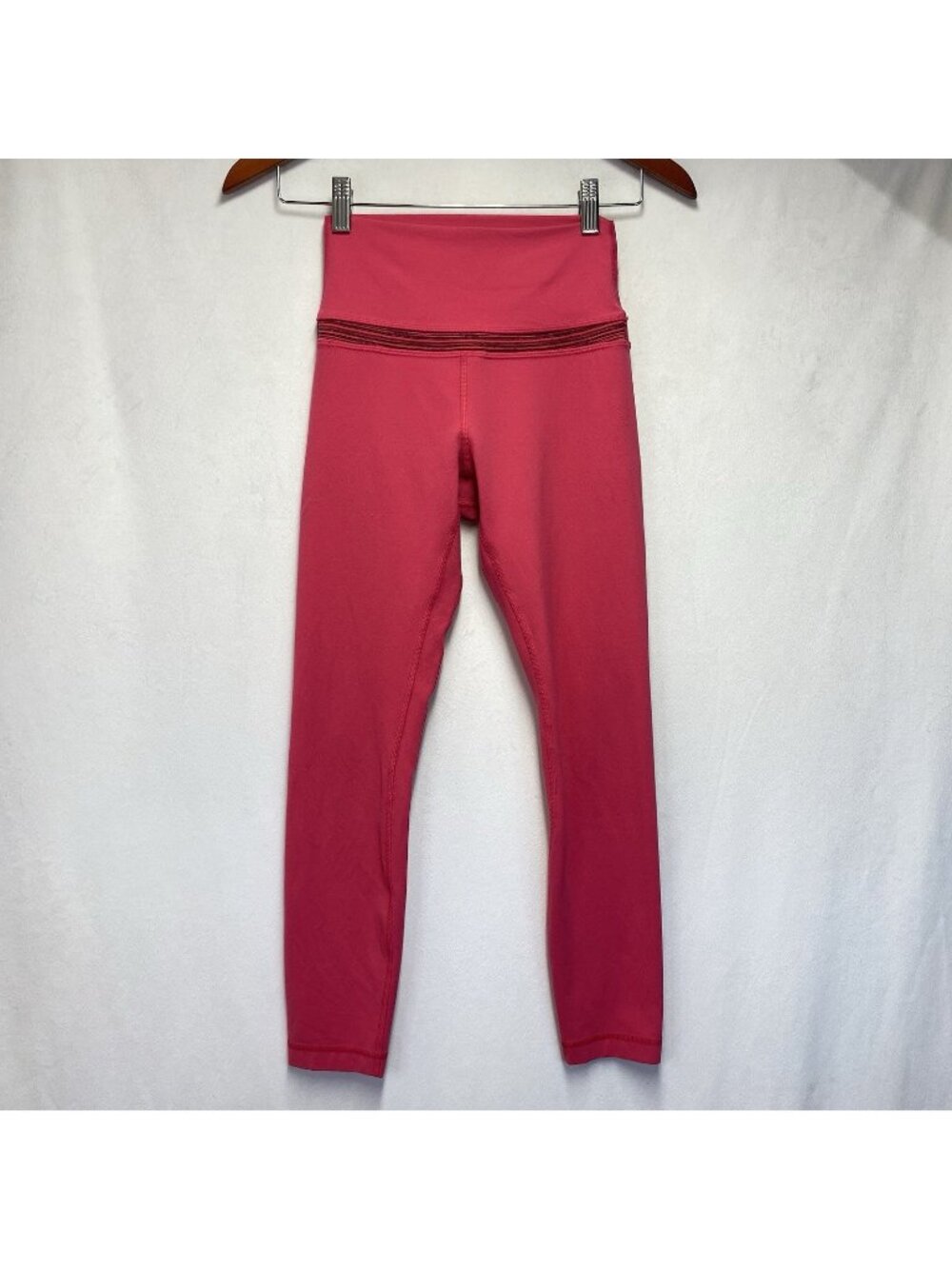 Lululemon V-Waist Yoga Tight 25" Grid Texture Legging Women Size 4 Vintage Rose
